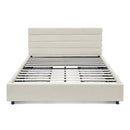 Modern Cushioned Bed Frame With Headboard And Drawers