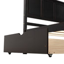 Platform Storage Bed With 2 Wheel Base Drawers