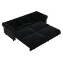 3 In 1 Convertible Sleeper Sofa Bed With Movable Ottoman