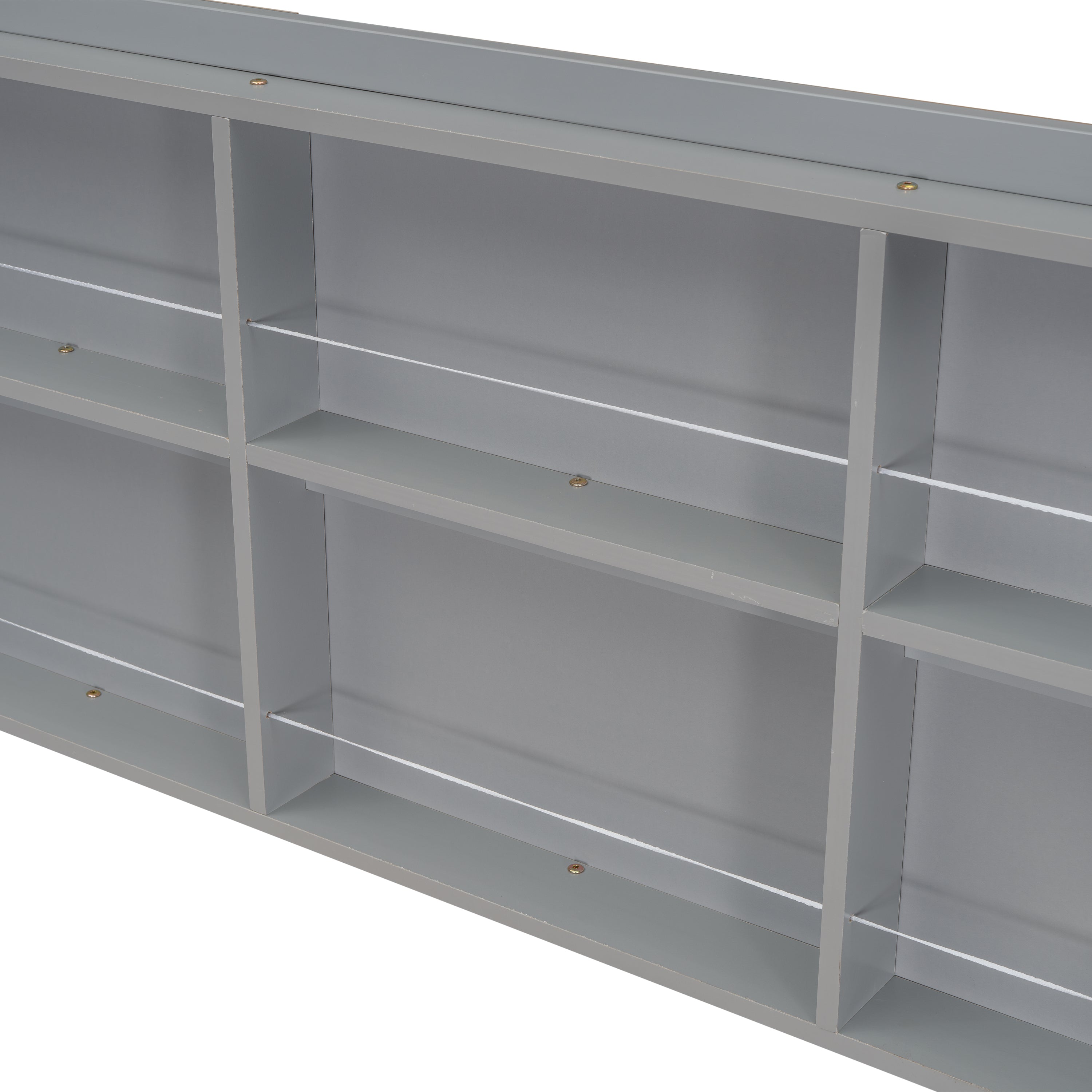 Full House Bed with Roof Frame, Bedside-shelves, Under Bed Storage Unit,Grey - Atlantic Fine Furniture Melbourne FL