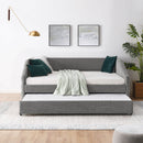 Elegant Daybed With Trundle Upholstered Tufted Sofa Bed