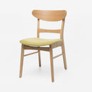 Mid Century Modern Dining Chair With Upholstered Seat And Wood Frame