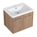 Modern Floating Bathroom Vanity With Resin Sink, Soft Close Doors