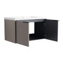 Contemporary Wall Mounted Bathroom Vanity With Resin Double Sink