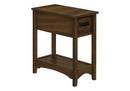 Accent End Table, 2 Tier, Narrow, Storage Drawer, Transitional - Walnut