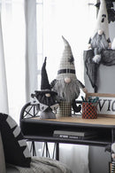 Gnome With 'Boo' Banner, For Halloween Decor - Black White
