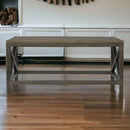 Industrial Cross Metal Coffee Table - Pewter