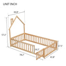 House-Shaped Headboard Floor Bed With Fence