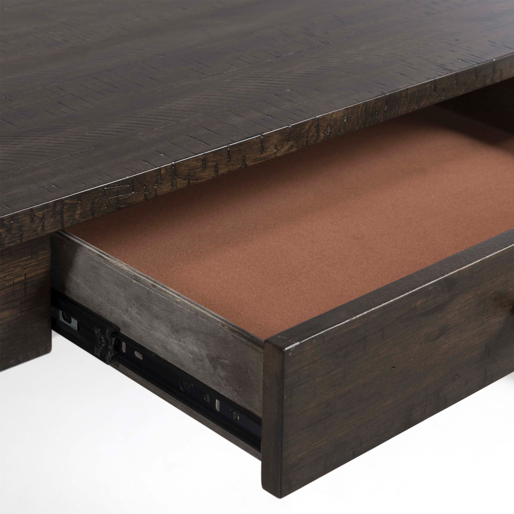 Stone - Coffee Table With PU Base - Dark Walnut