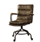 Harith - Vintage Top Grain Leather Office Chair - Brown