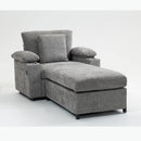 Chenille Fabric Sofa Bed With Cupholders And USB Charging Ports Chair For Living Room