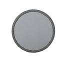 Achill - Outdoor Modern Boho Wicker Side Table With Glass Top - Gray