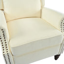 Push Back Recliner Chair Upholstered Recliner Armchair With Classic Wing Back And Solid Gourd-Shaped Legs