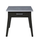 Zemocryss - End Table - Sintered Stone Top Marble Top & Dark Brown