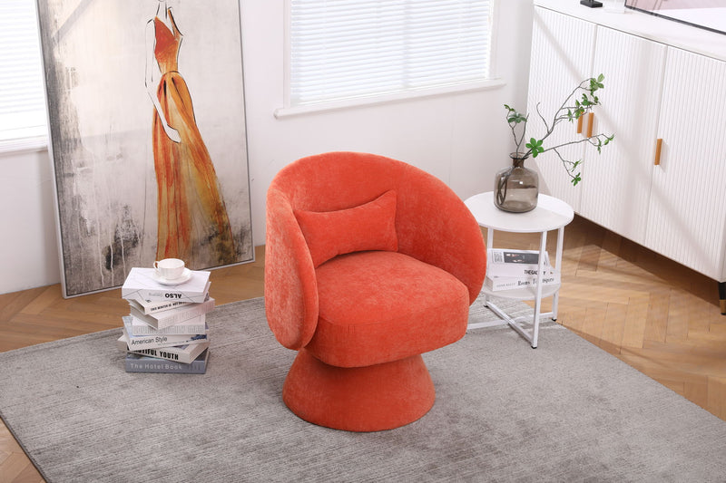 Swivel Accent Chair, Armchair Round Barrel Chair In Fabric For Living Room Bedroom