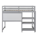 Loft Bed With Shelves, Desk And Writing Board