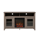 Classic Glass Door Fireplace Tall TV Stand For TVs Up To 65"
