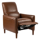Upholstered Push Recliner Chair With Rubber Wood Legs For Living Room