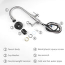 3 In 1 Kitchen Faucet With Press Type Glass Rinser, High Arc Pull Down Sprayer