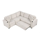 Sectional Sofa Convertible Pull-Out Sofa Bed With A Movable Storage Ottoman For Living Room