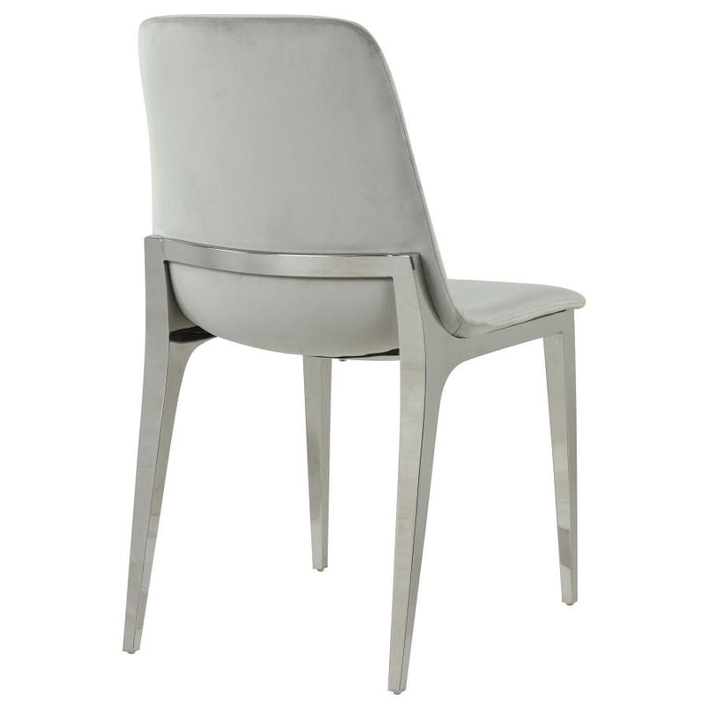 Irene - Upholstered Side Chairs (Set of 4) - Light Gray And Chrome