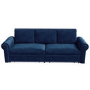 3 In 1 Convertible Sleeper Sofa With Nailhead Trim & Rolled Arm