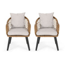 Outdoor Accent Chair With Aluminum Frame And Rattan Seating