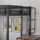 Heavy Duty Full Loft Bed With Desk & USB Charging Metal Frame With Storage Drawers And Staircase - Black