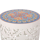 Airy - Outdoor Side Table With Lace Cut Design And Metal Frame