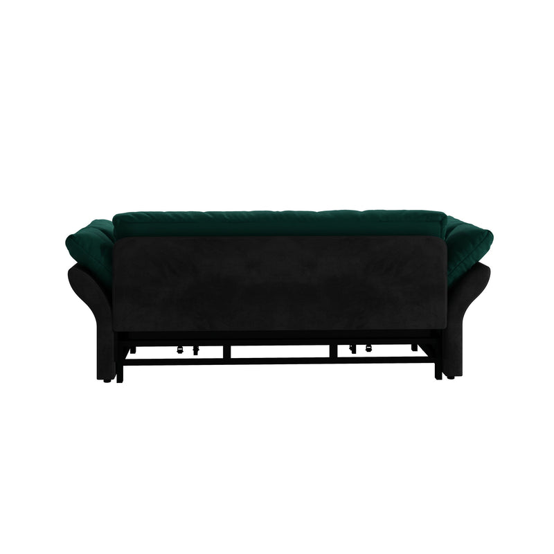 Queen Pull Out Sofa Bed, 3 In 1 Convertible Sleeper Tufted With 2 Soft Pillows