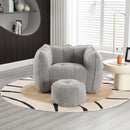 Soft Chenille Bean Bag Chair With High Resilient Foam