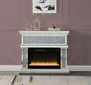 Noralie - 39" Fireplace - Mirrored & Faux Diamonds