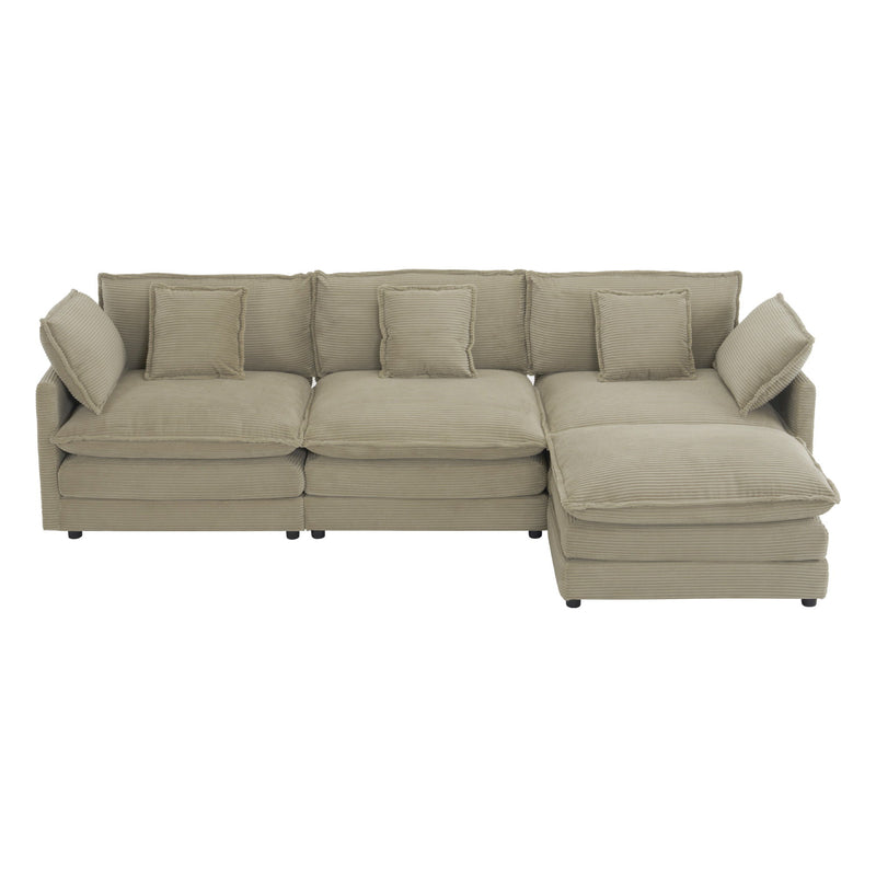 Modern Modular Sectional Sofa With Side Storage Pockets For Living Room