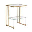 2 Tier Acrylic Glass End Table For Living Room