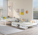 Full Over Twin & Twin Bunk Bed, Wood Triple Bunk Bed with Drawers and Guardrails, White (OLD SKU: LP000143AAK)