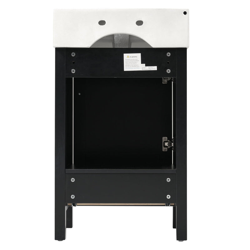 Bathroom Vanity With Sink, Frame And Drawer - Black