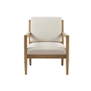 Tage - Upholstered Accent Armchair With Slatted Back Design - Ivory