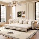 3 In 1 Convertible Sleeper Sofa Bed With Movable Ottoman