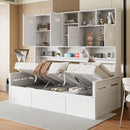 Daybed With All-In-One Cabinet And Shelf