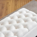 Contemporary Button Tufted And Diamond Stitched Storage Ottoman