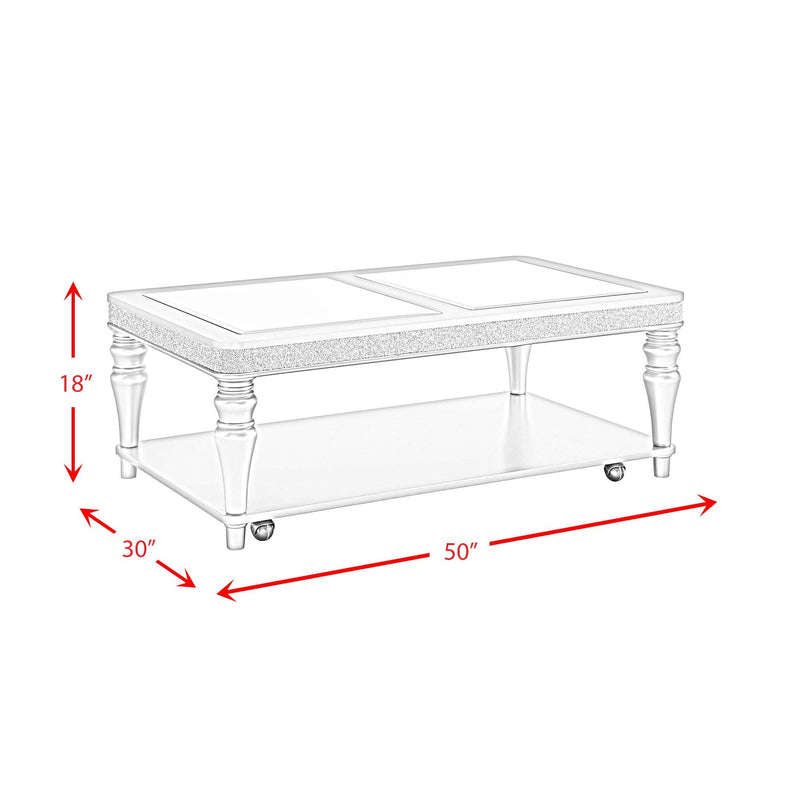 Avril - Coffee Table With Casters - Silver