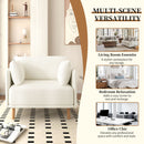 Modern Upholstered Accent Chair With Soft Cushions, Sleek Armrest Design