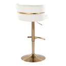 Cinch - Glam / Art Deco Adjustable Barstool With Swivel With Rounded T Footrest (Set of 2)