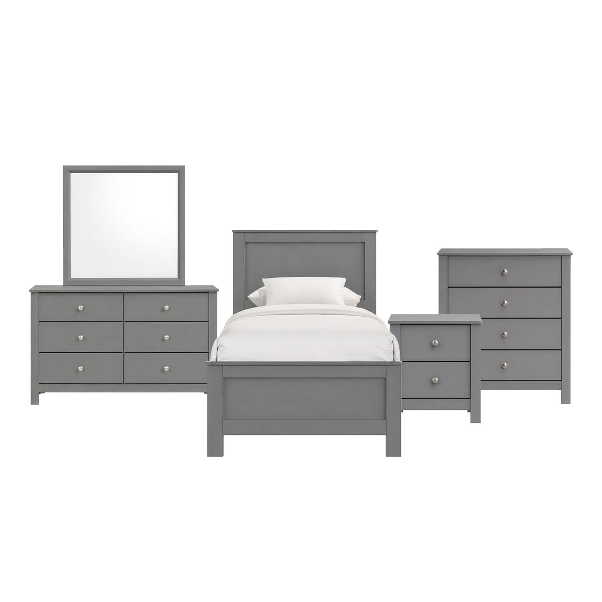 Sami Youth Panel Bedroom Set in Dark Brown by Elements International, view 2
