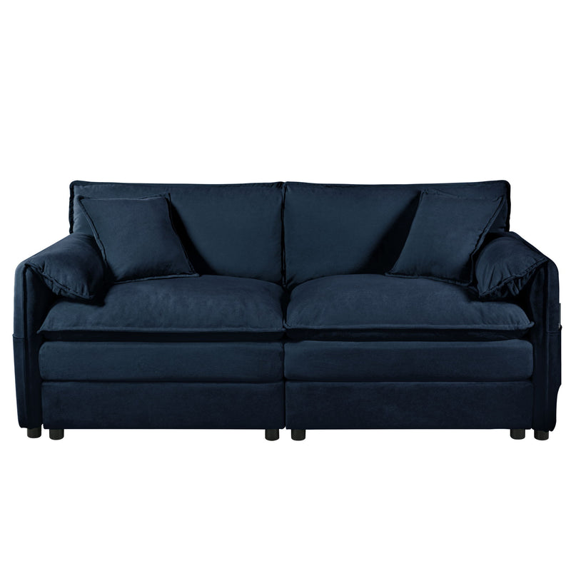 Modern Comfy Deep Seat Modular Sectional Sofa Cloud Couch With Ottoman