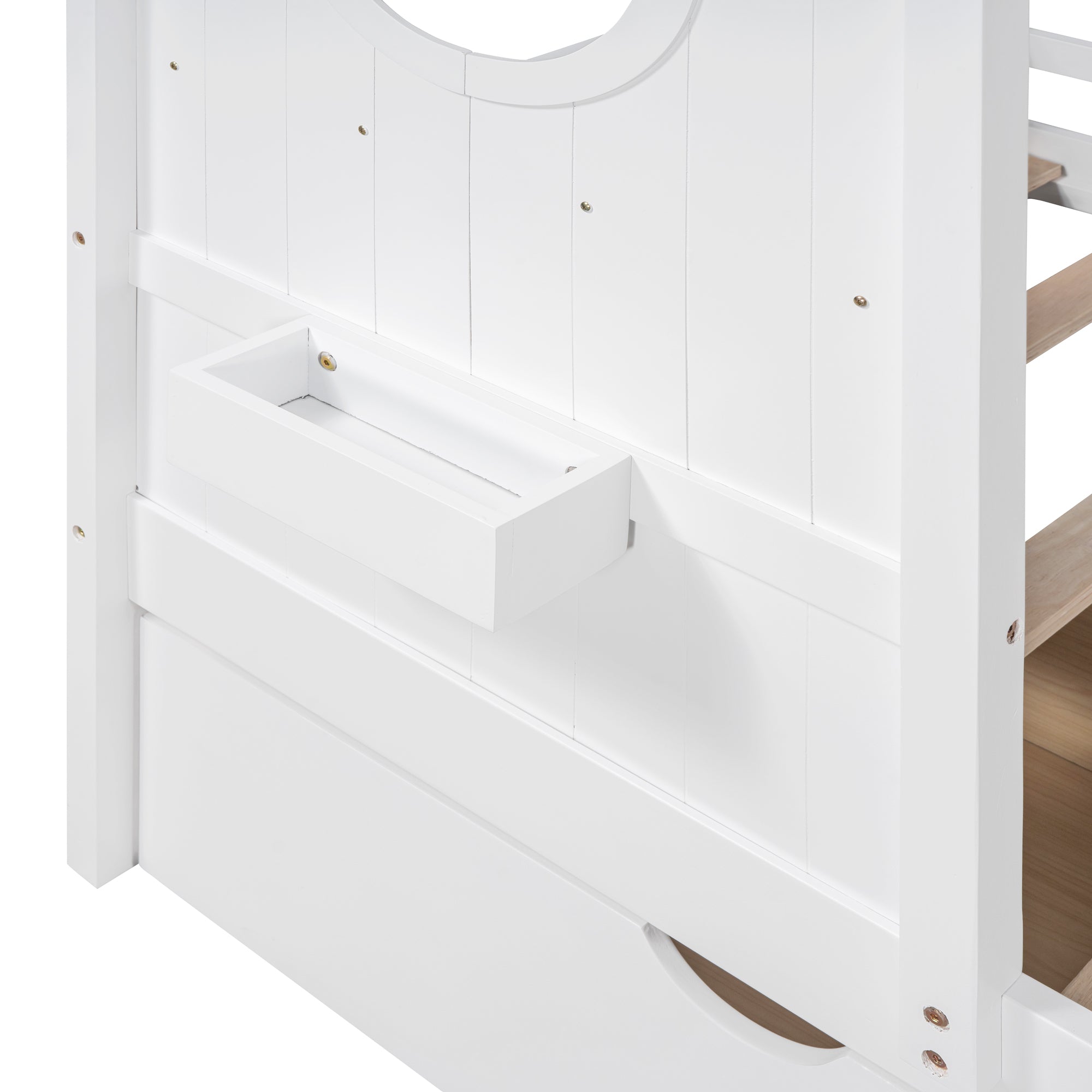Wooden Twin Size House Bed with 2 Drawers,Kids Bed with Storage Shelf, White - Atlantic Fine Furniture Melbourne FL