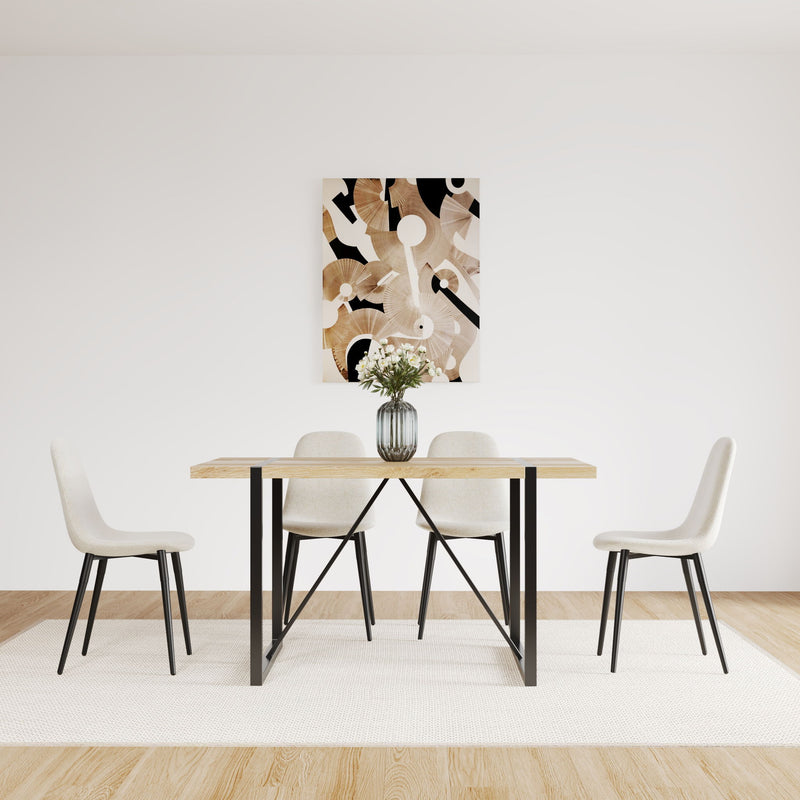 Modern Accent Dining Chairs Upholstered Seat, Metal Legs (Set of 4)