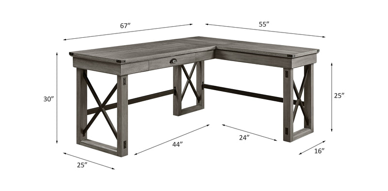 Talmar - Marble Top Weathered Writing Desk With Lift Top