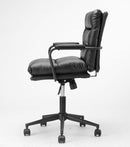 Office Chair Mid Back Desk Chair Modern Excutive Office Chair With Arms And Wheels For Home Office - Black