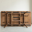 Round Corner Diagonal Leg Telescopic Table For 6 - 8 People To Meet Dining Table